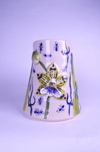 Faux Delft, Orchid, Ship Mug