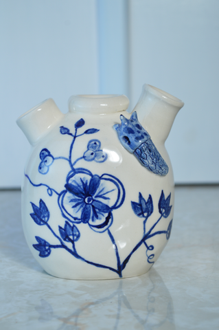 Faux Delft Vase #1