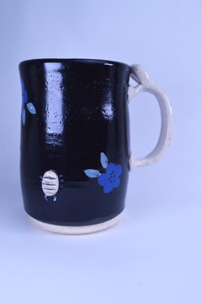 Large Blue Flower Mug